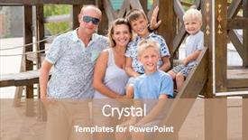  Presentation with family children - Colorful slide set enhanced with theet - happy smiling family with three backdrop and a  colored foreground