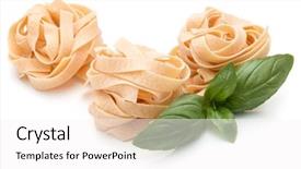  Presentation with italian food cooking tomatoes basil - Presentation theme enhanced with theet - italian pasta fettuccine nest background and a white colored foreground