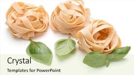  Presentation with italian - Cool new slides with theet - italian pasta fettuccine nest backdrop and a soft green colored foreground