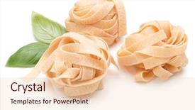  Presentation with italian food cooking tomatoes basil - Amazing slide deck having theet - italian pasta fettuccine nest backdrop and a lemonade colored foreground