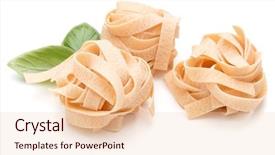  Presentation with italian food cooking tomatoes basil - Theme enhanced with theet - italian pasta fettuccine nest background and a lemonade colored foreground