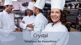  Presentation with chef - Audience pleasing presentation consisting of theet - portrait of smiling chef backdrop and a light blue colored foreground
