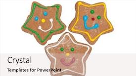  Presentation with delicious christmas cookies - Presentation theme featuring theet - thee christmas gingerbread star cookies background and a lemonade colored foreground