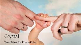  Presentation with wedding rings - Amazing PPT theme having theet - thee hands of a baby backdrop and a lemonade colored foreground