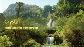  Presentation with waterfall - Slide deck with theet - umphang thi lo su waterfall background and a tawny brown colored foreground