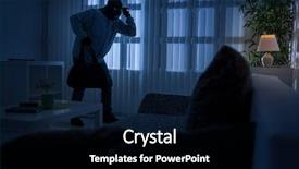  Presentation with breaking through - Theme featuring theft - burglary or thief breaking background and a black colored foreground