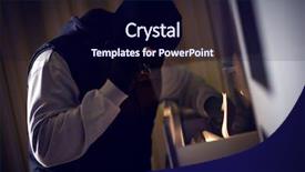  Presentation with private confidential document stamp classified - PPT theme having theft - burglary with flashlight stealing confidential background and a navy blue colored foreground