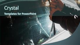  Presentation with car door - Presentation theme with theft - male carjacker trying to open background and a ocean colored foreground