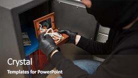  Presentation with crime scene - Theme with theft burglary and people concept background and a tawny brown colored foreground