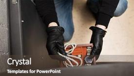  Presentation with crime scene - Amazing theme having theft burglary and people concept backdrop and a tawny brown colored foreground