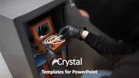  Presentation with crime scene - Amazing PPT theme having theft burglary and people concept backdrop and a tawny brown colored foreground