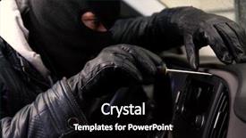 Presentation with mask - Slide set enhanced with theft damage - thief in mask trying background and a black colored foreground