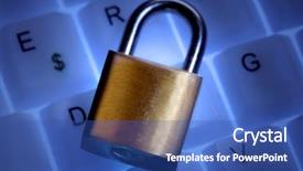  Presentation with closed - Slide deck consisting of closed lock on a keyboard background and a ocean colored foreground