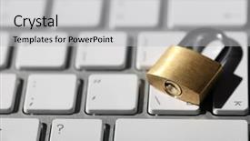  Presentation with cyber safety - Cool new slide set with safety concept - lock on computer backdrop and a light gray colored foreground