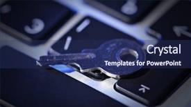  Presentation with computer keyboard and mouse - Colorful slide deck enhanced with key on computer keyboard close backdrop and a navy blue colored foreground