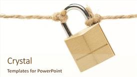  Presentation with security - Amazing presentation having insufficiency - poor security lock string isolated backdrop and a cream colored foreground