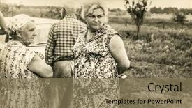  Presentation with 1950s - Presentation theme having their adult daughter outdoor 1950 background and a  colored foreground