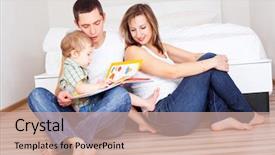  Presentation with baby book - Presentation theme having their baby read a book background and a  colored foreground