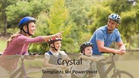  Presentation with family day - Beautiful slides featuring their bike at the park backdrop and a coral colored foreground