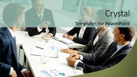  Presentation with confident - Theme having their boss at meeting background and a mint green colored foreground