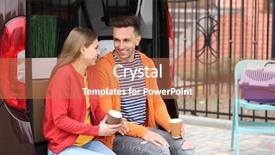  Presentation with college move in day - Presentation theme featuring their car trunk on moving background and a coral colored foreground