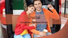  Presentation with college move in day - Slide deck consisting of their car trunk on moving background and a coral colored foreground