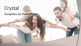  Presentation with parents and children - Colorful theme enhanced with their children on a free backdrop and a white colored foreground