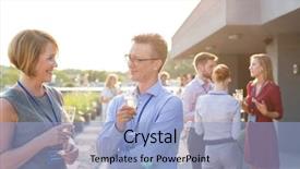  Presentation with secretary - PPT theme with their corporate business retreat background and a light blue colored foreground