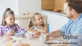  Presentation with breakfast children - Theme featuring their dad while having breakfast background and a  colored foreground