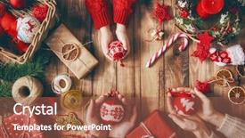  Presentation with merry christmas - Beautiful presentation featuring their daughter prepare xmas backdrop and a red colored foreground