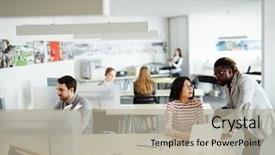  Presentation with whiskey business plan - Colorful PPT theme enhanced with their desks afro-american superior backdrop and a mint green colored foreground