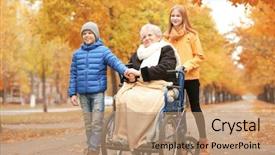  Presentation with social children - Theme enhanced with social ills - cute children with their elderly background and a coral colored foreground