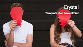  Presentation with broken family children sad - PPT theme consisting of their face with broken heart background and a  colored foreground