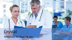  Presentation with medical equipment - Audience pleasing PPT theme consisting of their files in the meeting backdrop and a  colored foreground