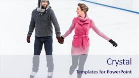  Presentation with skating - PPT layouts featuring their hand during ice skating background and a sky blue colored foreground