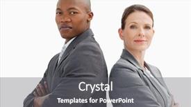  Presentation with people - Slide set enhanced with their hands crossed are looking background and a  colored foreground