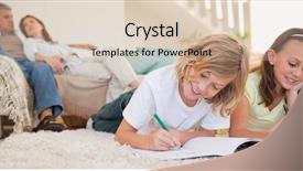  Presentation with children reading - Audience pleasing presentation design consisting of their homework on the carpet backdrop and a lemonade colored foreground