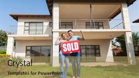  Presentation with happy hour is the best - Audience pleasing PPT theme consisting of their house and holding sold backdrop and a yellow colored foreground