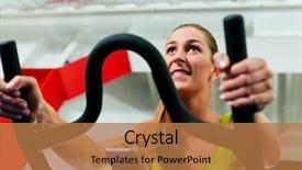  Presentation with cardio - Amazing theme having their legs doing cardio training backdrop and a  colored foreground