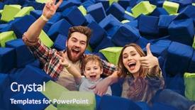  Presentation with family - PPT theme featuring their little son spending time background and a  colored foreground