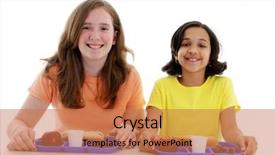  Presentation with school lunch - Cool new slides with lunchroom - kids eating their lunch together backdrop and a coral colored foreground