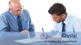  Presentation with contract - Audience pleasing PPT layouts consisting of their meeting younger one backdrop and a light blue colored foreground