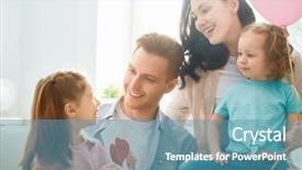  Presentation with postcard - Amazing presentation design having their mom are congratulating dad backdrop and a teal colored foreground