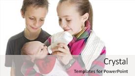  Presentation with new baby - Slide deck featuring their new baby brother background and a  colored foreground