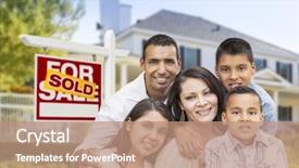  Presentation with new home - Cool new PPT theme with their new house and sold backdrop and a coral colored foreground
