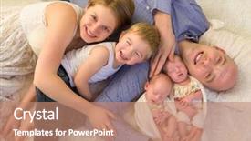  Presentation with twins kids boys newborn - PPT theme with their newborn identical twins background and a coral colored foreground