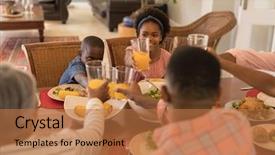  Presentation with generation and african american culture - PPT theme consisting of their parents and their grand background and a coral colored foreground