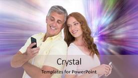  Presentation with urban - Presentation theme consisting of their phones against glittering screen background and a  colored foreground