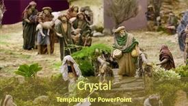  Presentation with baby jesus - Cool new PPT theme with their presents to baby jesus backdrop and a tawny brown colored foreground
