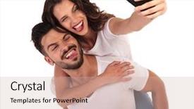  Presentation with fun - Presentation theme enhanced with their selfies making stupid background and a soft green colored foreground